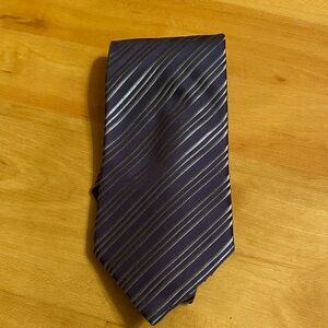 Charvet Navy and Silver Striped Tie